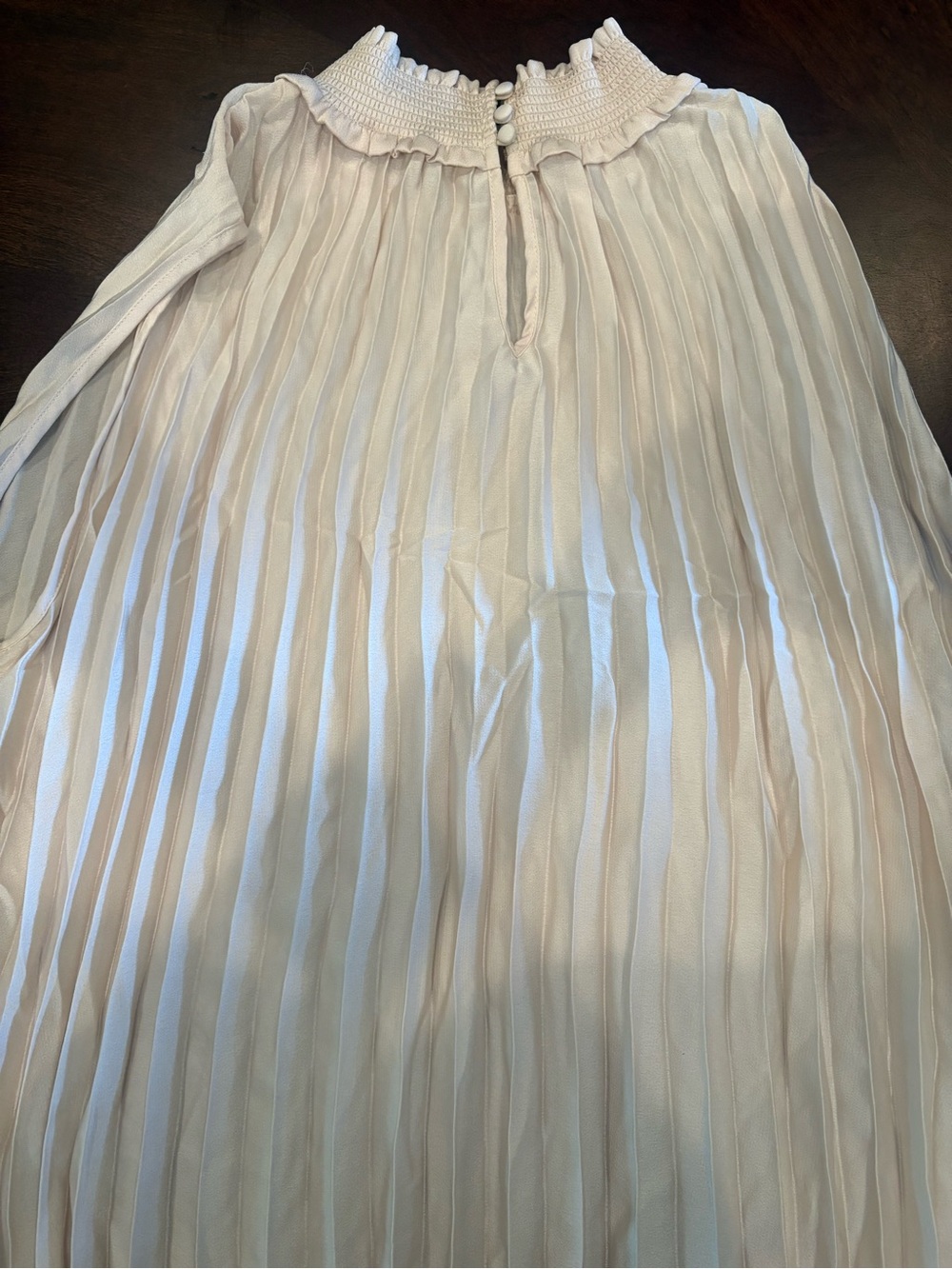 Nanette Lepore Cream Pleated Ruffled Mock Neck Tank - Picture 2 of 4